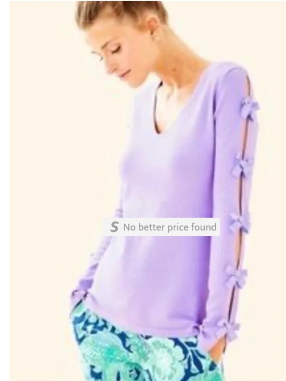 Lilly Pulitzer Edina V-Neck Sweater Color Sea Urchin Purple Size M - Picture 2 of 9